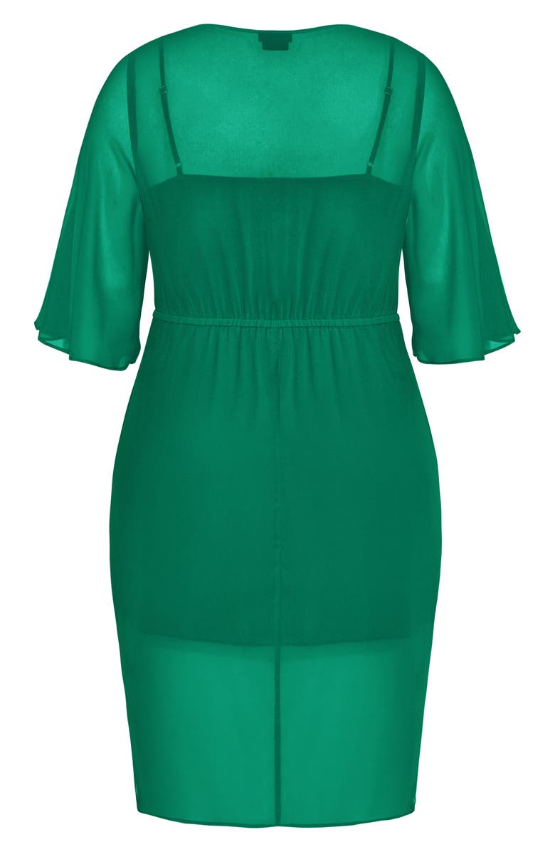 City Chic Drawn Up Ruched Chiffon Dress, Alternate, color,