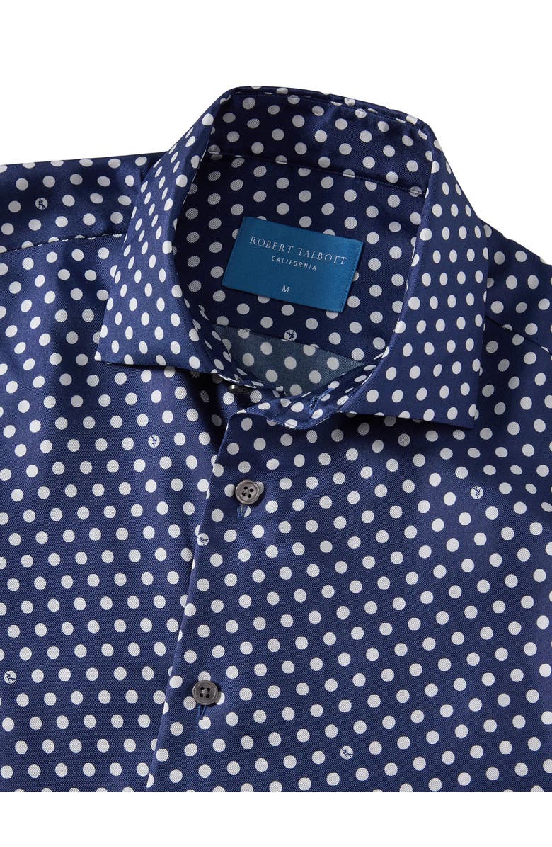 Robert Talbott Reynolds Signature Silk Spot Shirt, Alternate, color, Navy