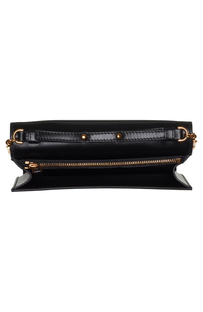 Versace Greca Goddess Leather Clutch, Alternate, color, 