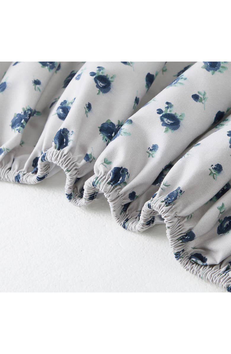 Modern Threads Rose Print Microfiber Sheet Set, Alternate, color, Blueberry