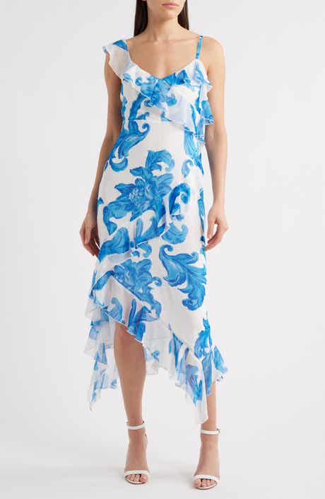 Sam Edelman Scroll Print Asymmetric Dress