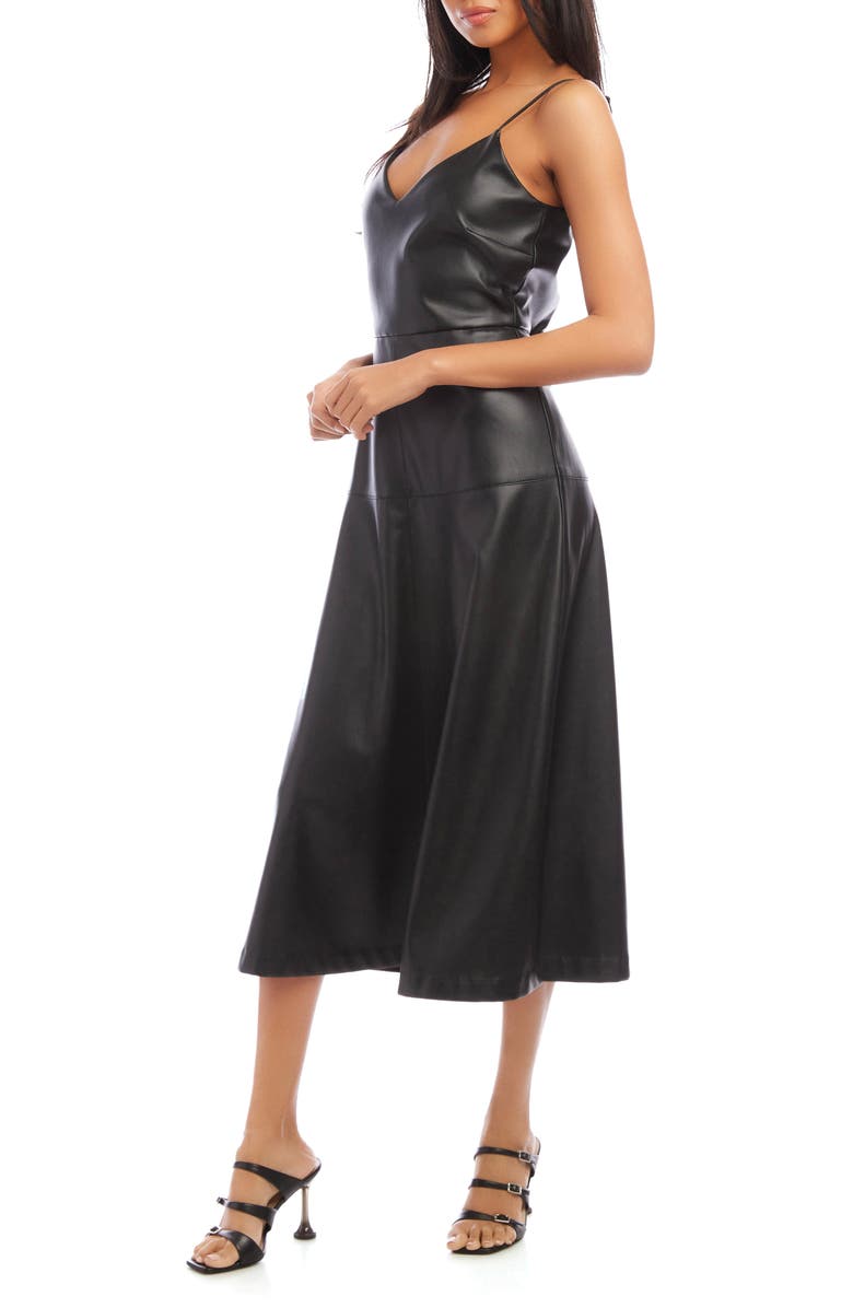 FIFTEEN TWENTY Faux Leather Midi Dress, Alternate, color, 