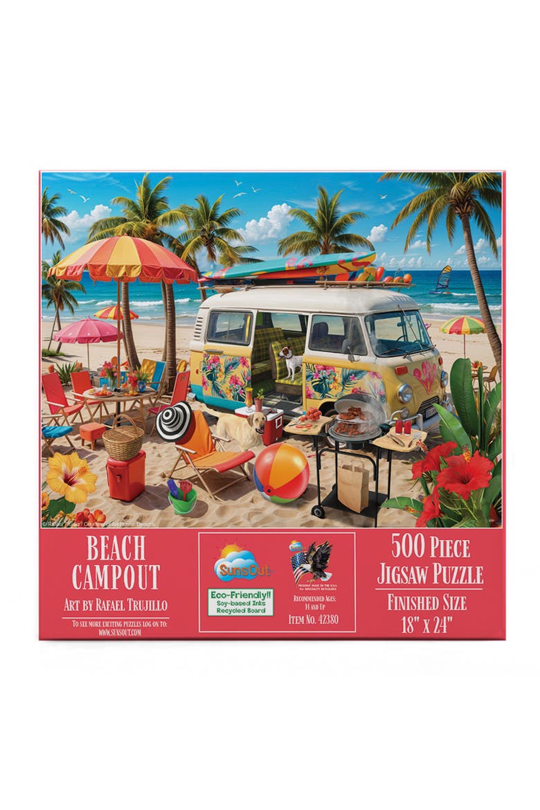 Beach Campout 500 piece Jigsaw Puzzle for Adults, Alternate, color, Multicolor