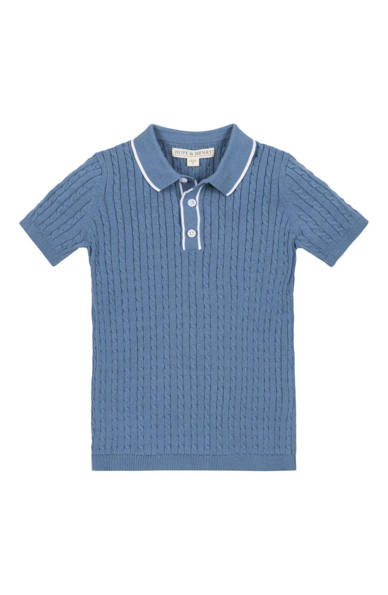 Hope & Henry Boys' Organic Short Sleeve Sweater Polo, Kids, Main, color, 