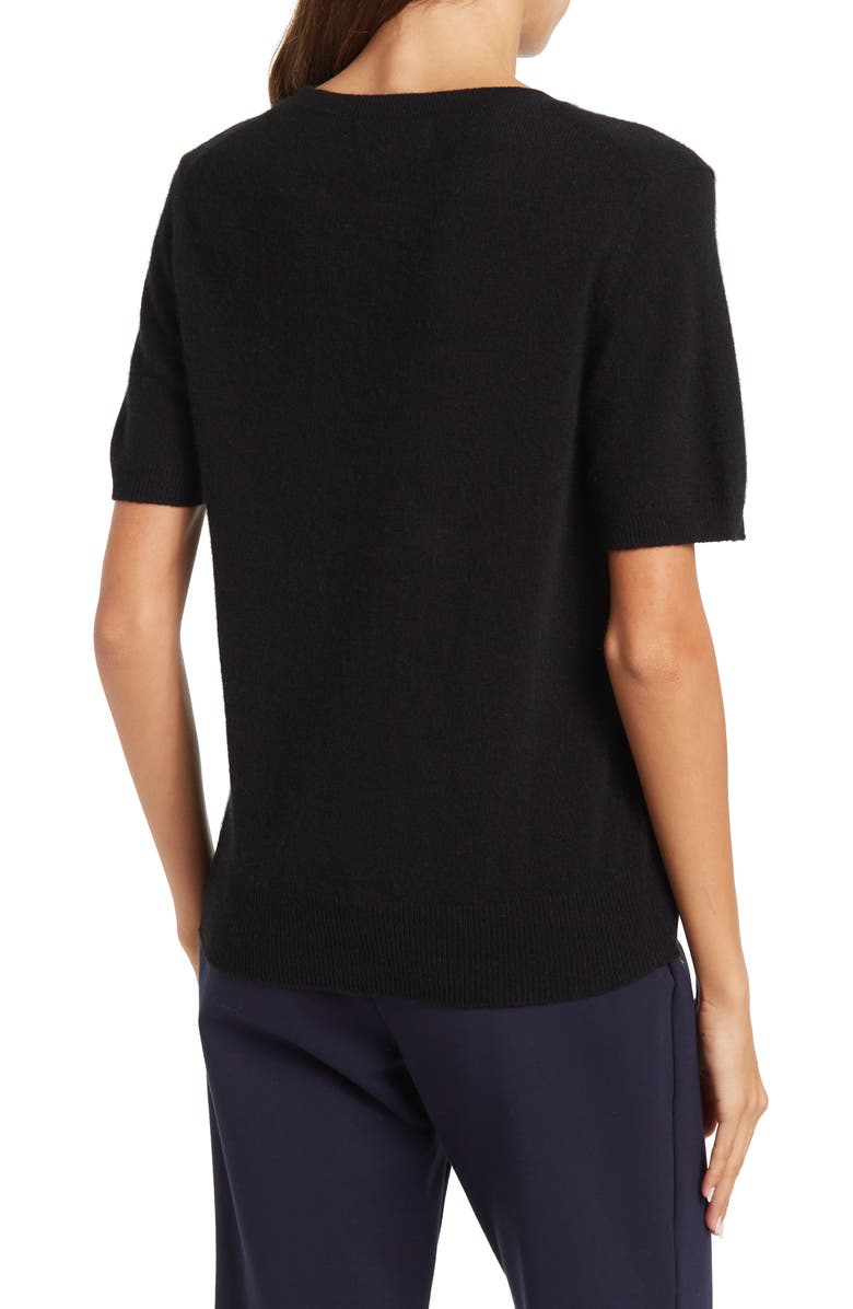 Magaschoni Short Sleeve Cashmere Sweater, Alternate, color,