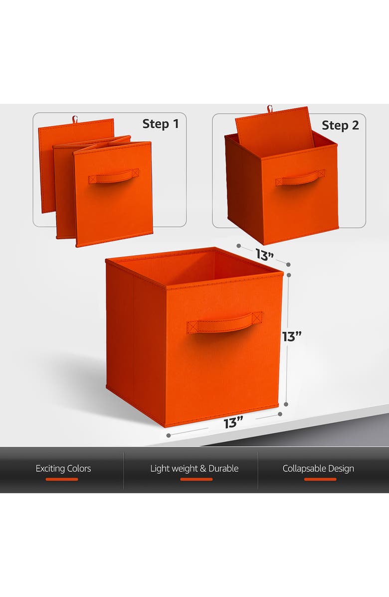 SORBUS 8-Pack Collapsible Storage Cube, Alternate, color, Orange
