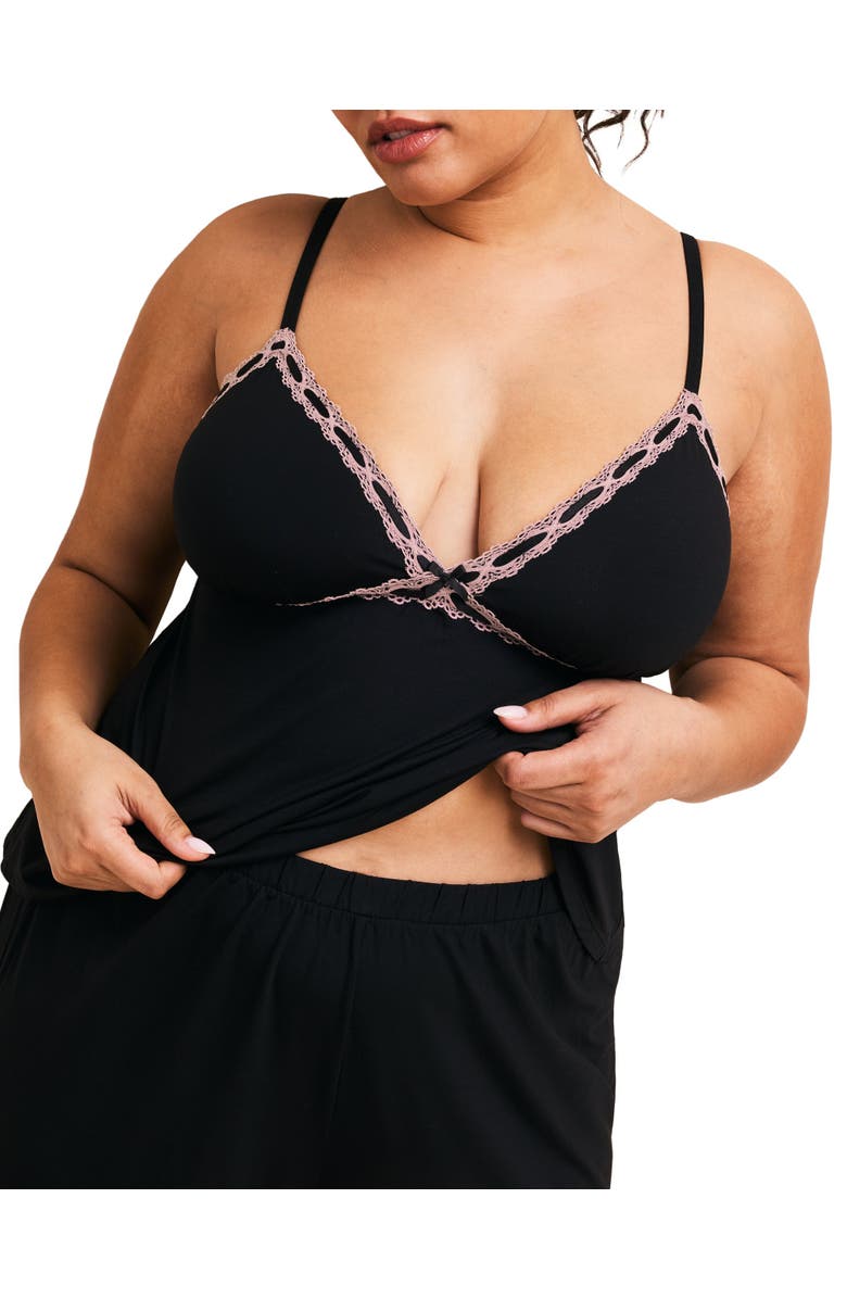 Adore Me Eloisa Tank Top & Pants Pajama Set, Alternate, color, Black