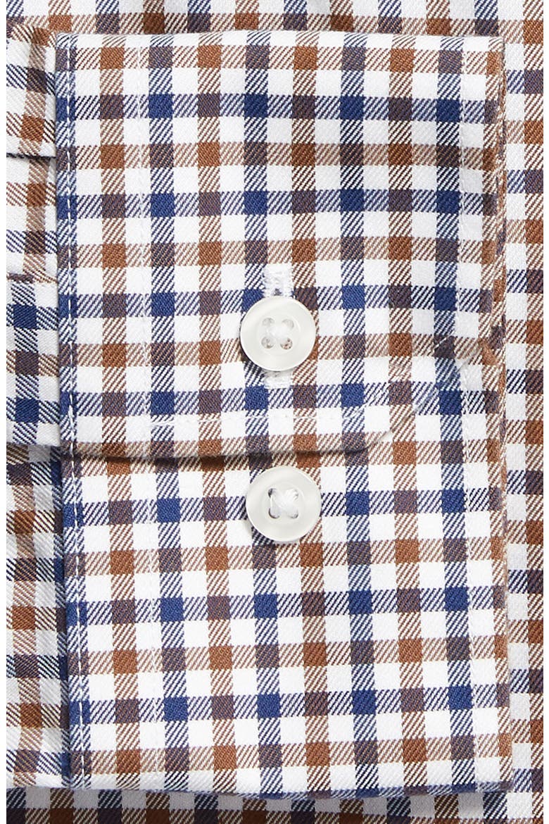 Trim Fit Gingham Dress Shirt, Alternate, color, NAVY