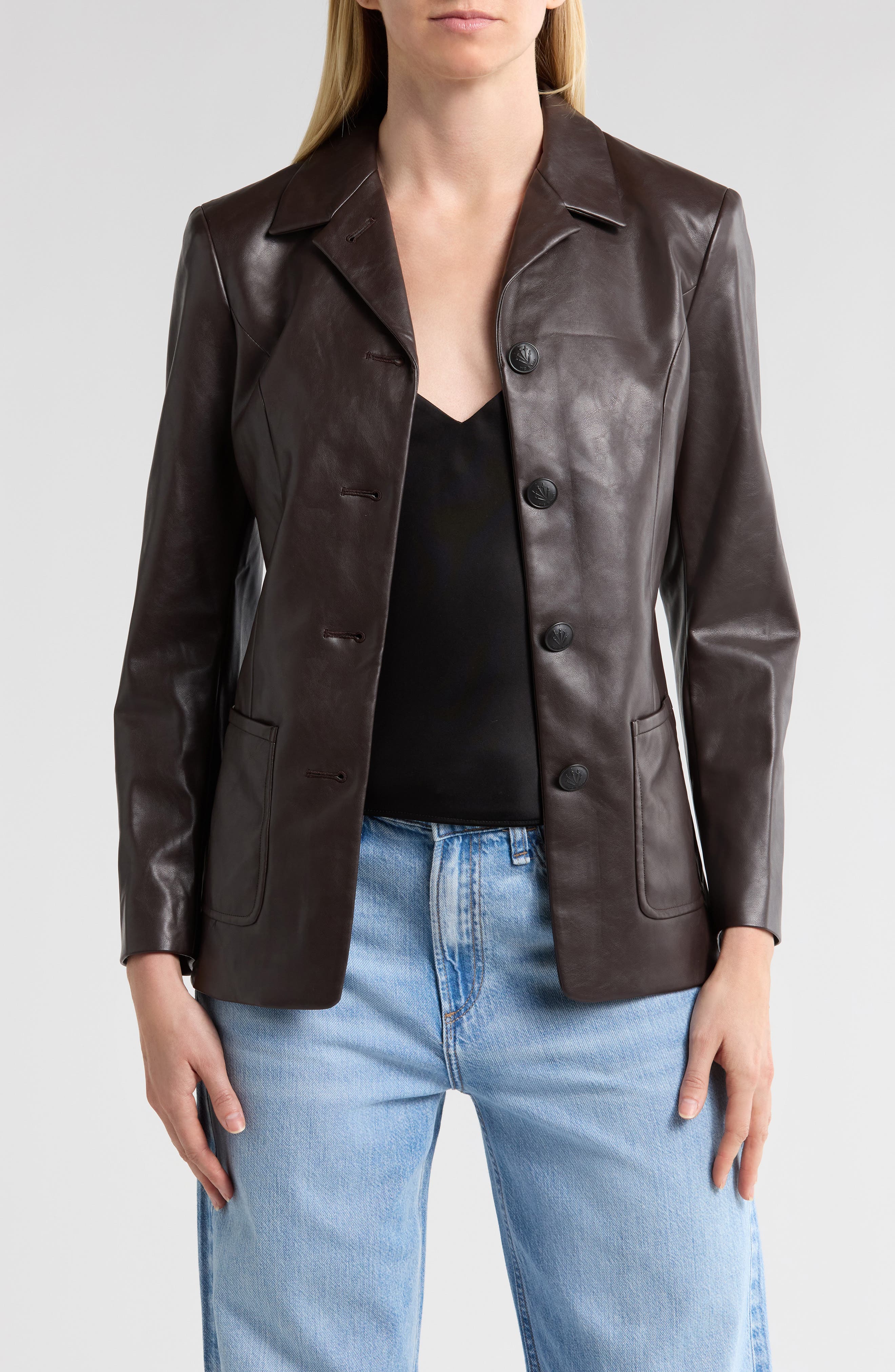 rag & bone Drea Faux Leather Blazer