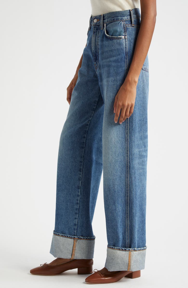 Veronica Beard Taylor High Waist Wide Leg Cuffed Jeans, Alternate, color,