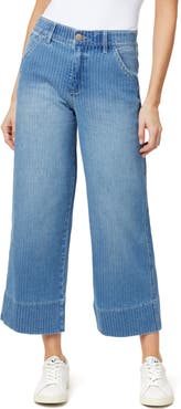 CURVE APPEAL High Rise Comfort Waist Wide Leg Crop Jeans