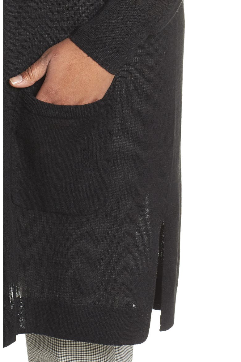 Long Cardigan, Alternate, color, BLACK