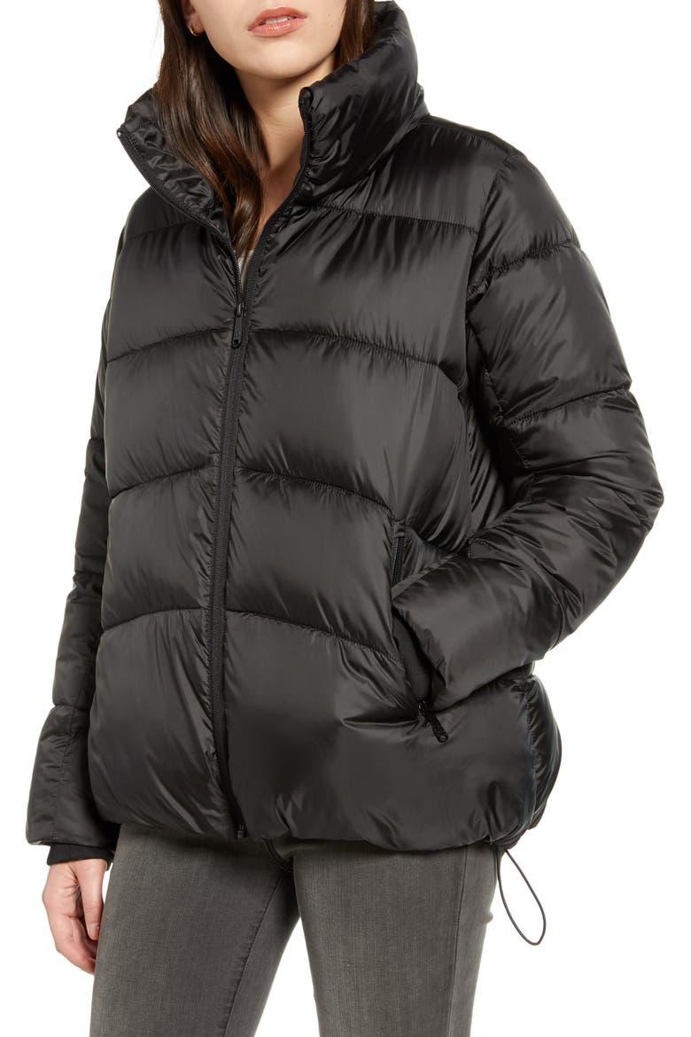 Water Repellent Puffer Jacket, Alternate, color, BLACK