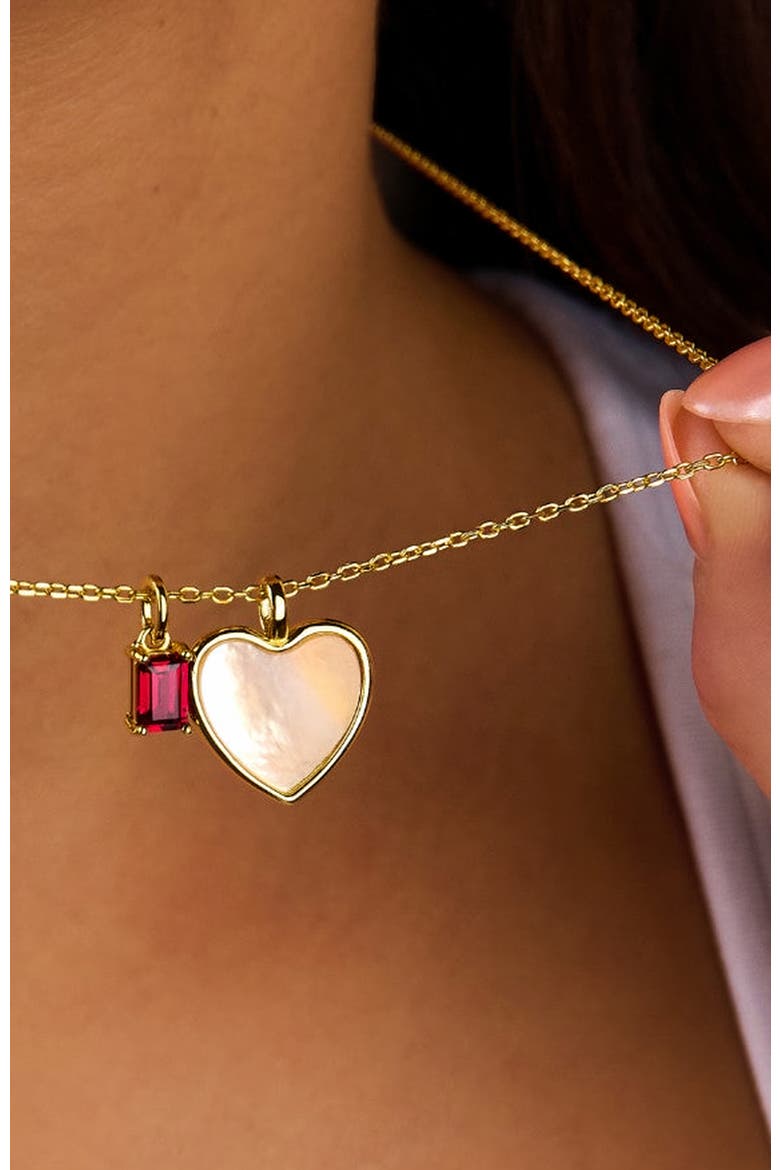 MOP Heart Necklace, Alternate, color, Natural Mother Of Pearl