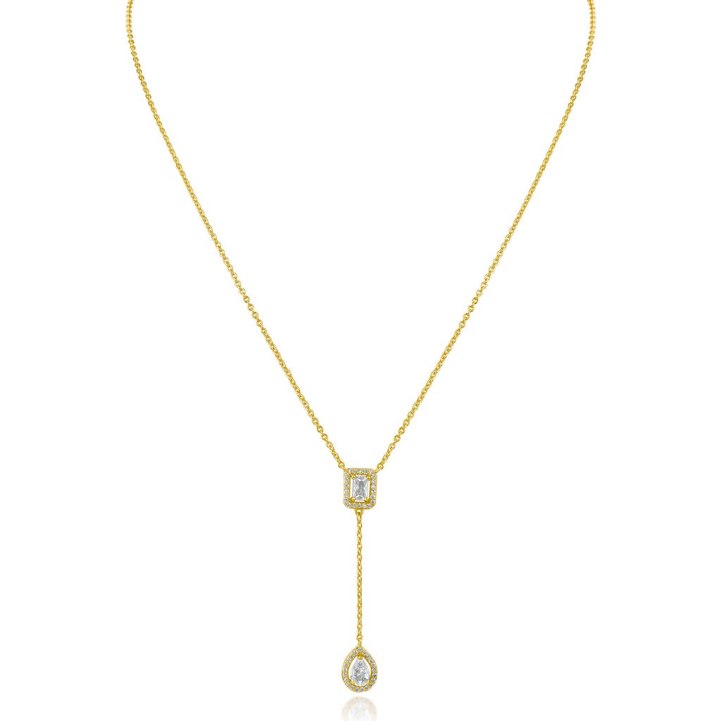 Cz By Kenneth Jay Lane Cubic Zirconia Y-necklace In Gold