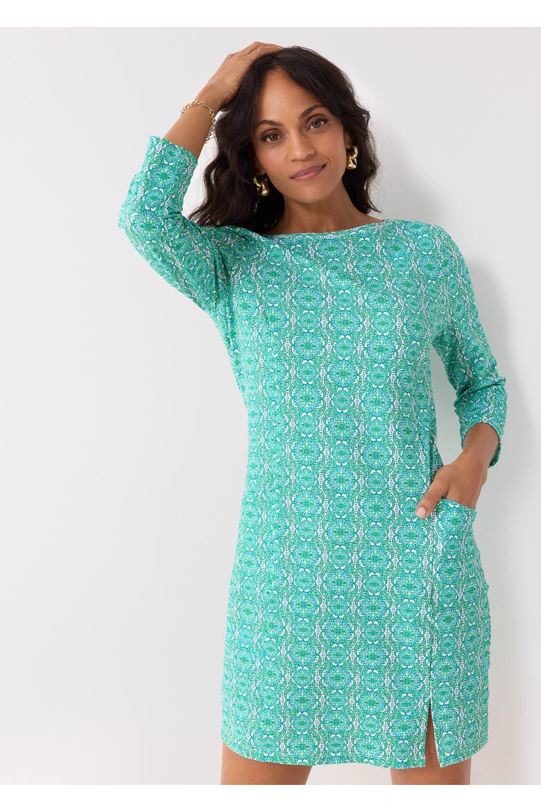 Gauze Shift Dress w/ Side Slit, Alternate, color, Hudson