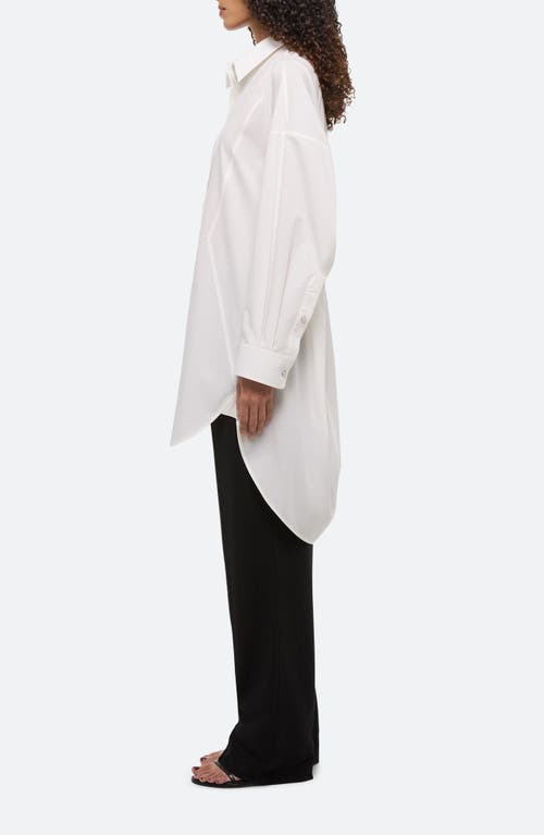 Helmut Lang Long Sleeve Cotton Mini Shirtdress In Neutral