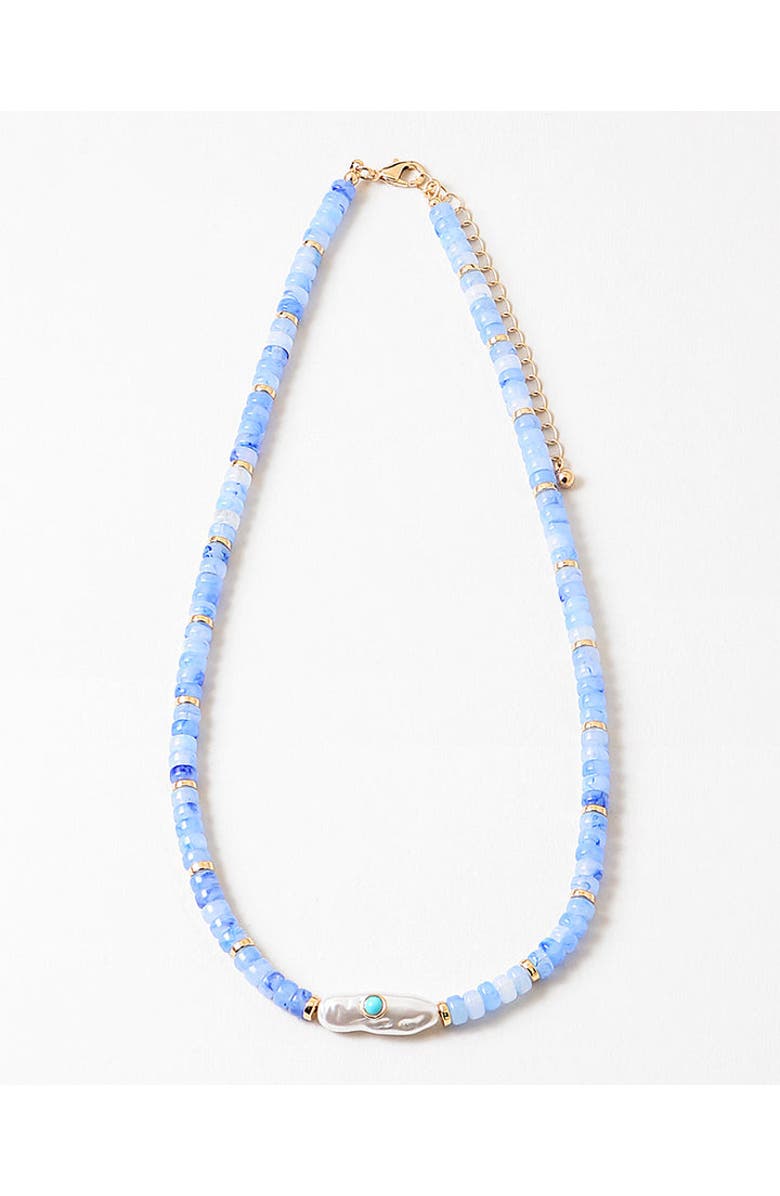 Erin McDermott Jewelry Blue Lagoon Pearl Necklace, Main, color, Blue
