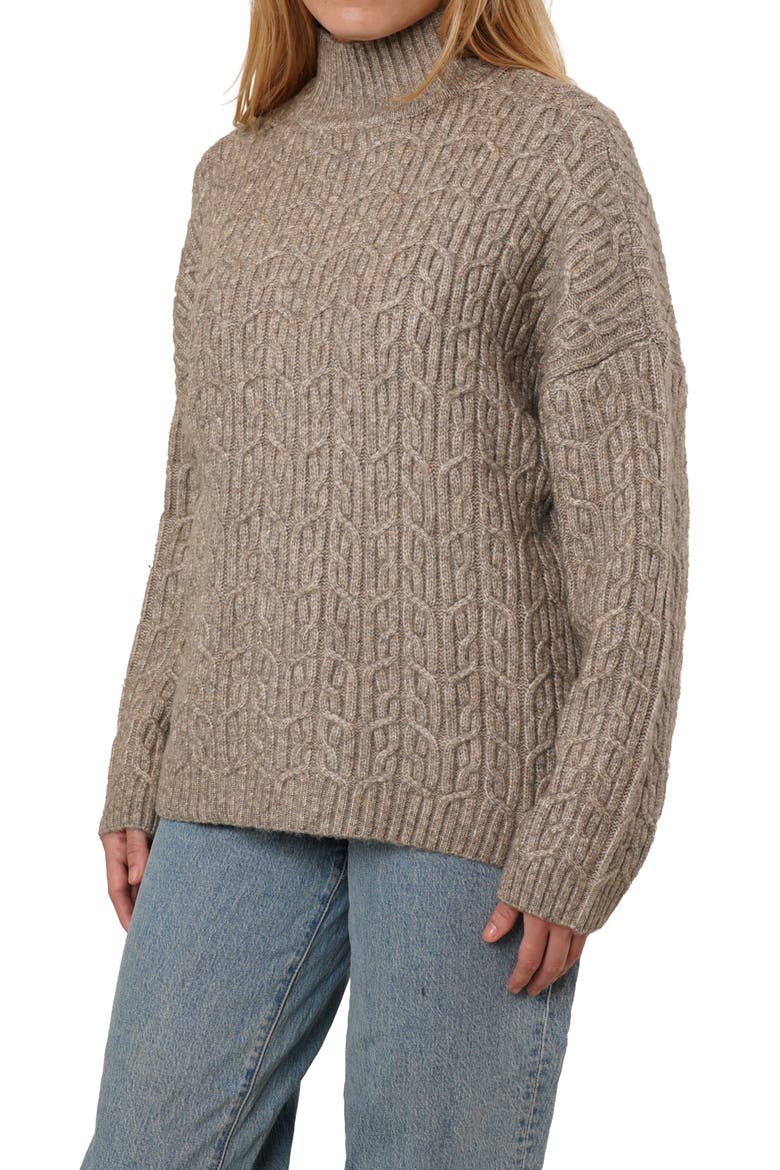 Turtleneck Oversize Sweater, Alternate, color, UMBER