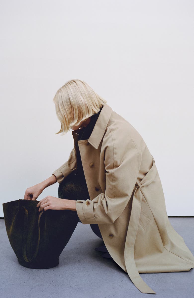 MANGO Suede Shopper Bag, Alternate, color, Chocolate