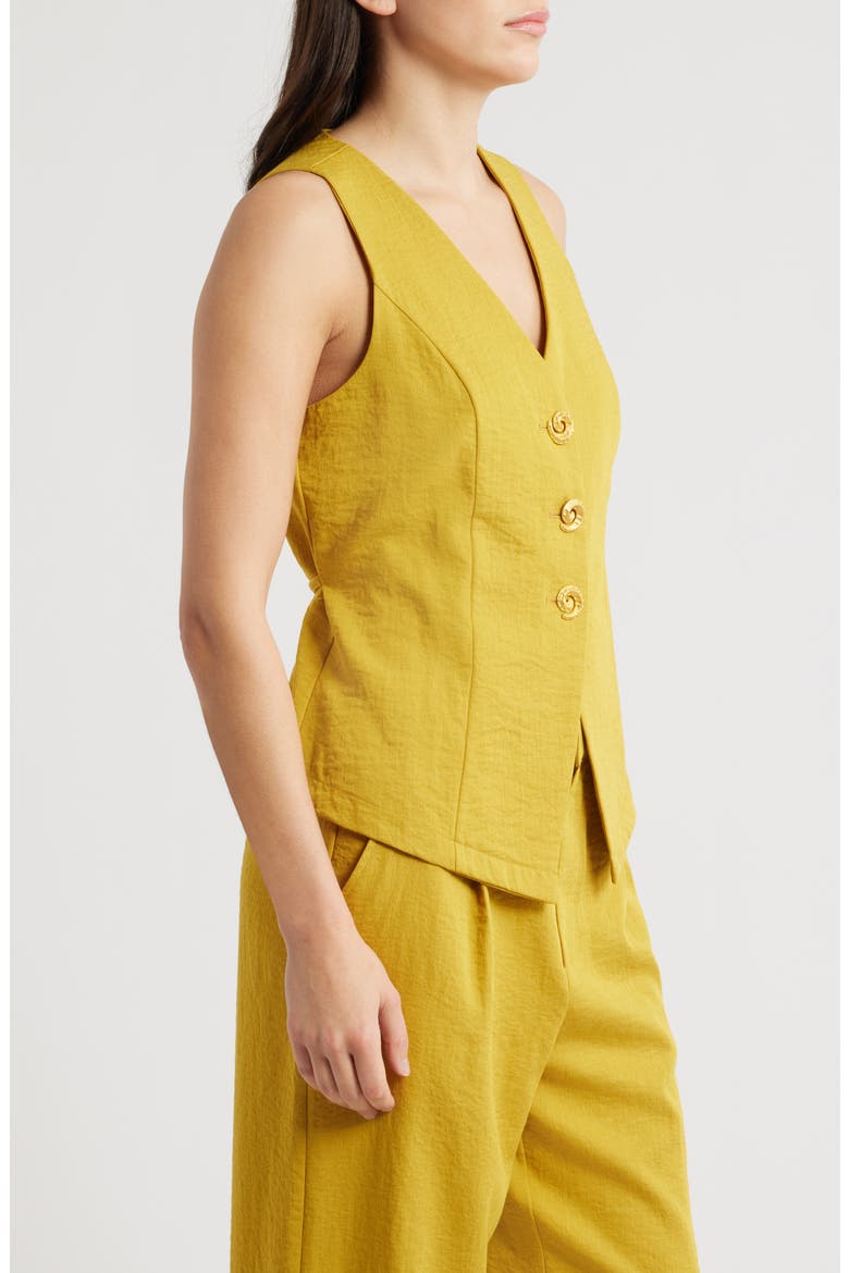 Button Front Vest, Alternate, color, DIJON