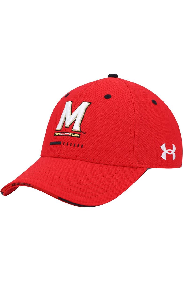 Under Armour Men's Under Armour Red Maryland Terrapins Blitzing Accent Performance Flex Hat, Main, color,