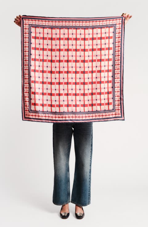 Lollipop Lattice Silk Square Scarf