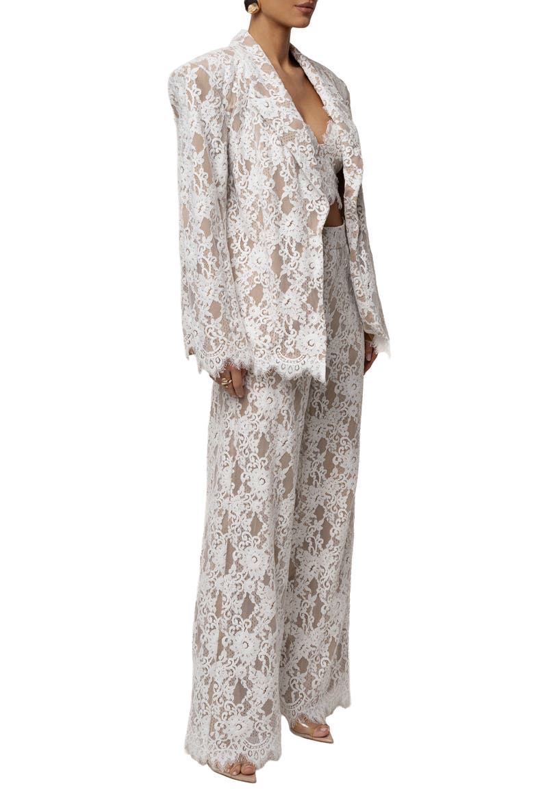 Lace And Desire Blazer, Alternate, color, White