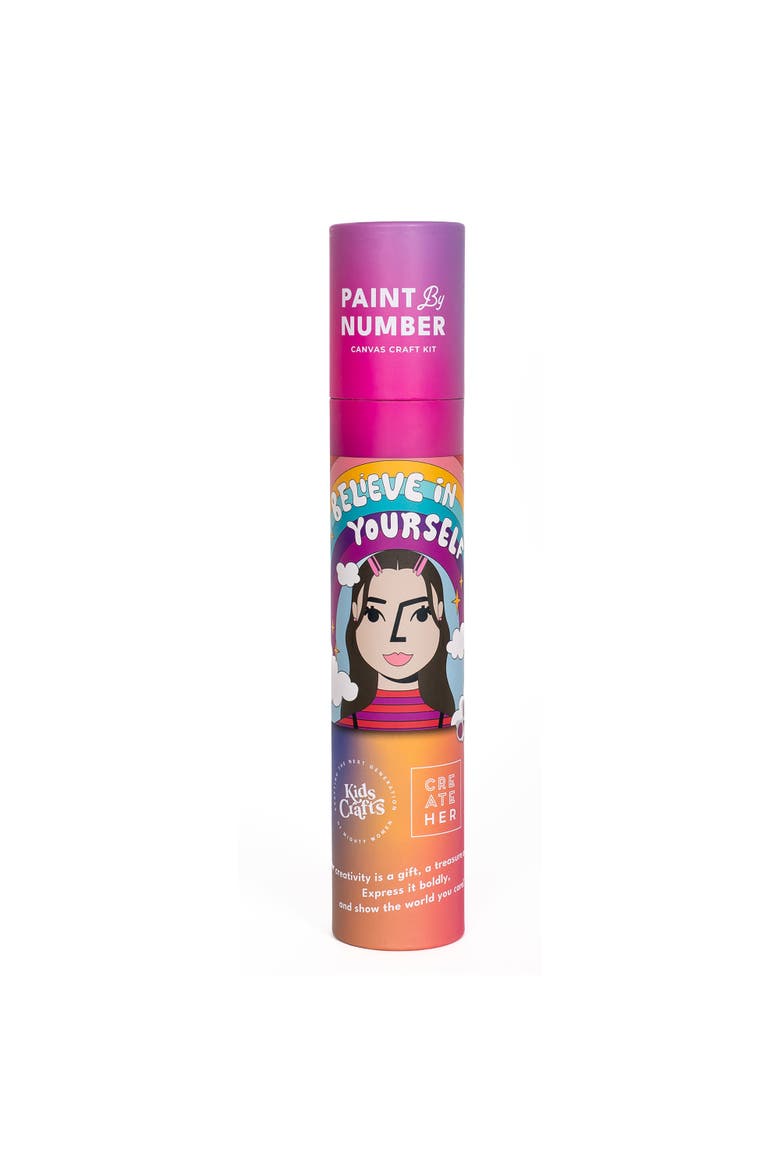 Paint By Number "Believe In Yourself" Canvas Painting Allin1 Art Kit 7+, Main, color, Multicolored