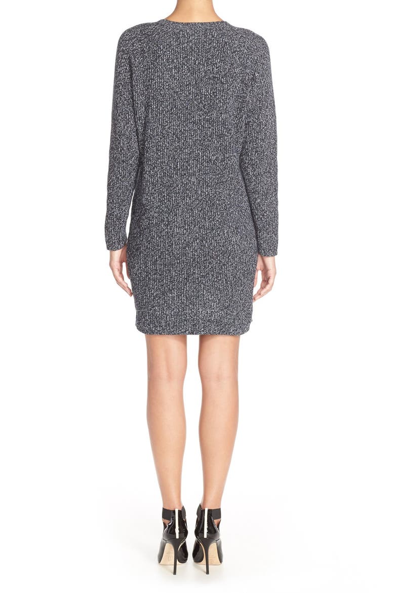 'Naughty Brights' Cotton Sweater Dress, Alternate, color, BLACK/ WHITE