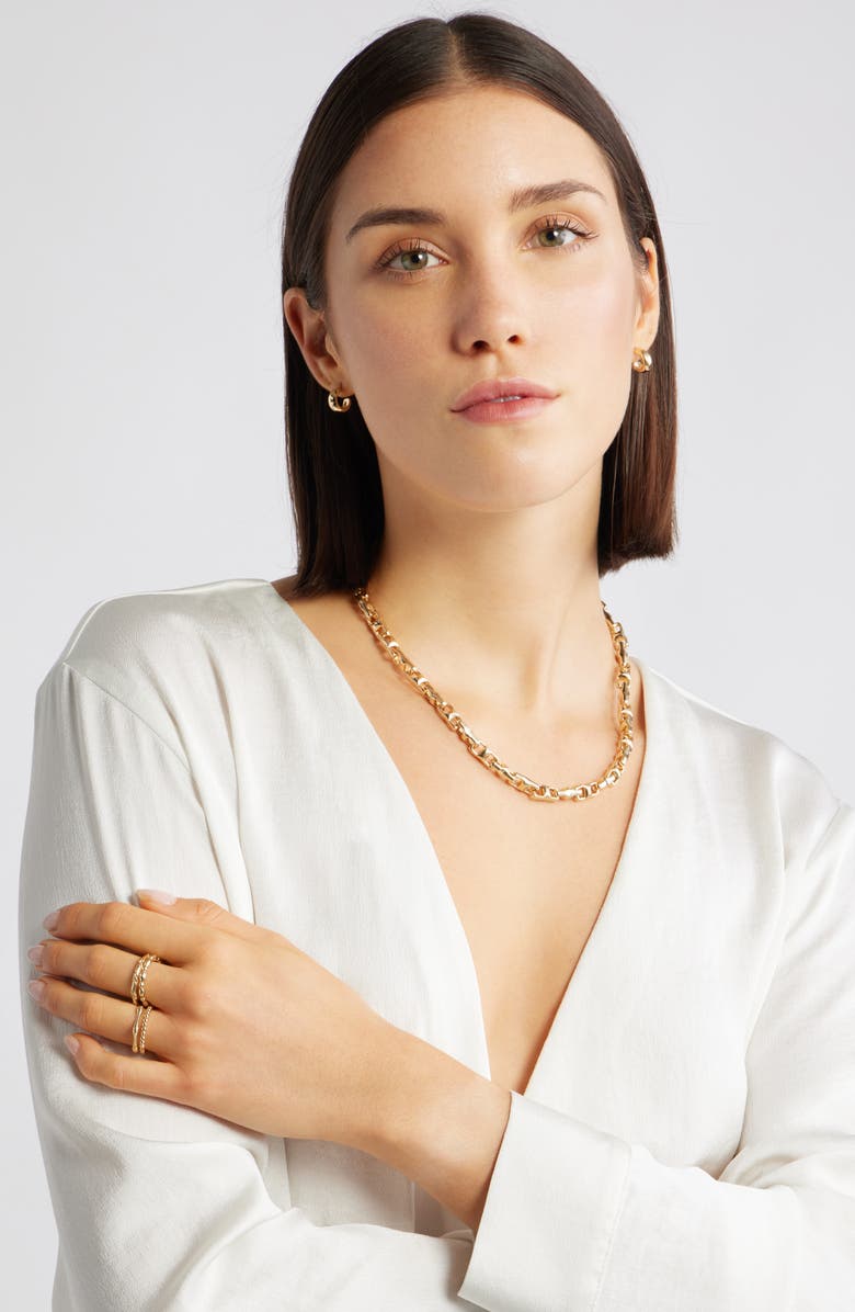 Nordstrom Set of 4 Assorted Stacking Rings, Alternate, color, Gold