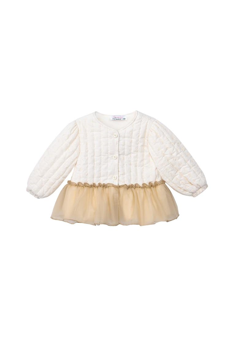 Quilted Ruffle Outfit, Alternate, color, Beige