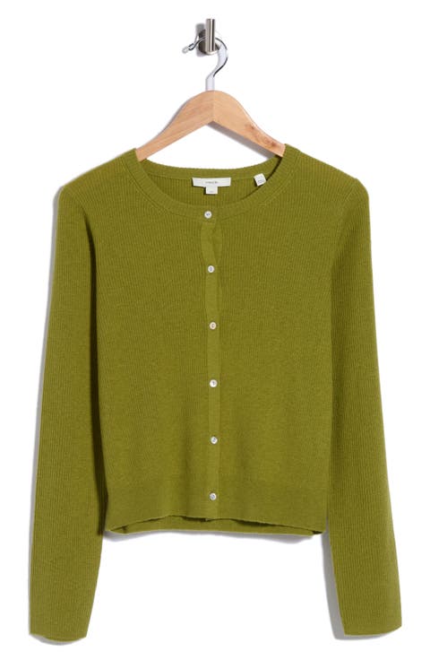 Wool Blend Ribbed Cardigan