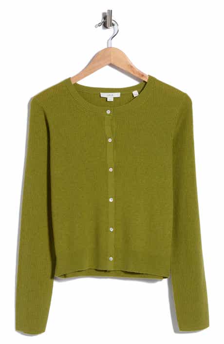 Wool Blend Ribbed Cardigan