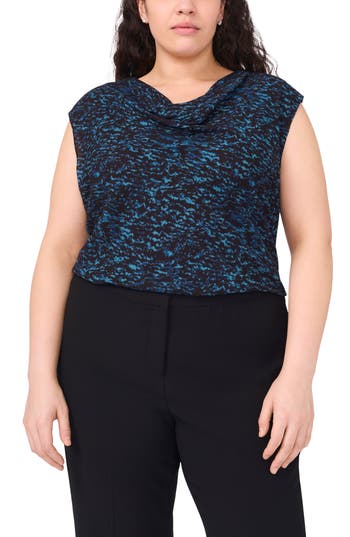 Halogen ® Cowl Neck Sleeveless Crepe Top In Black