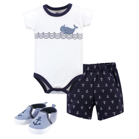 Cotton Bodysuit, Shorts and Shoe Set (Baby)