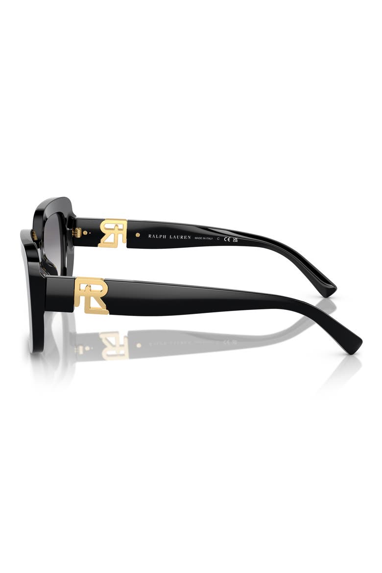 55mm Nikki Gradient Rectangle Sunglasses, Alternate, color, BLACK / GRADIENT PURPLE