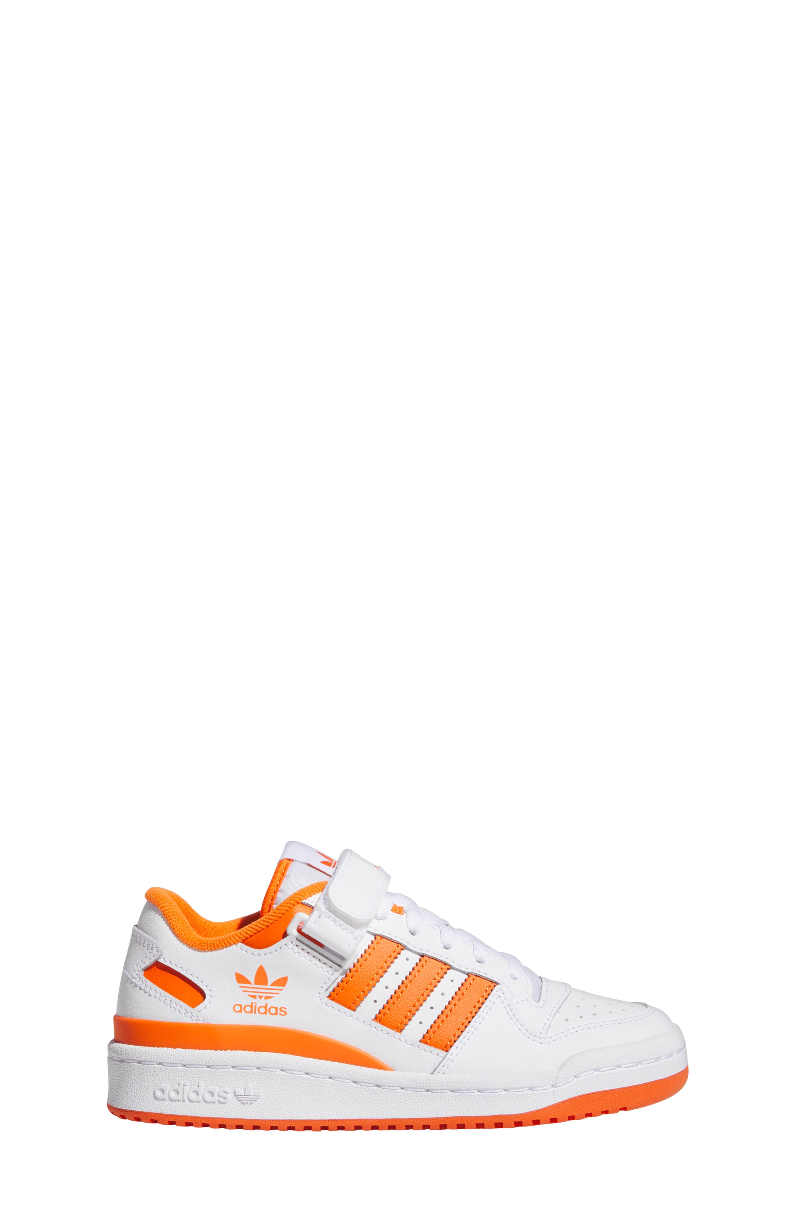 adidas Kids' Forum Basketball Sneaker, Alternate, color, White/ Orange/ White