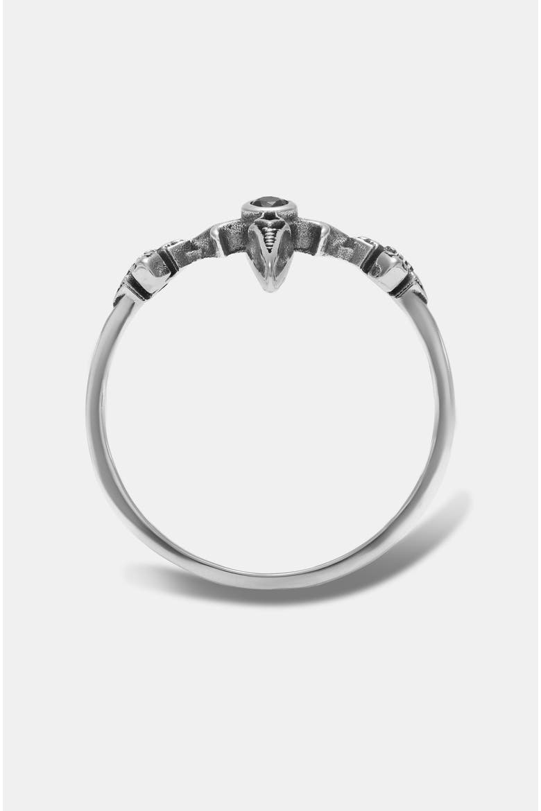 Sica Sterling Silver Black Spinel Ring, Alternate, color, Silver
