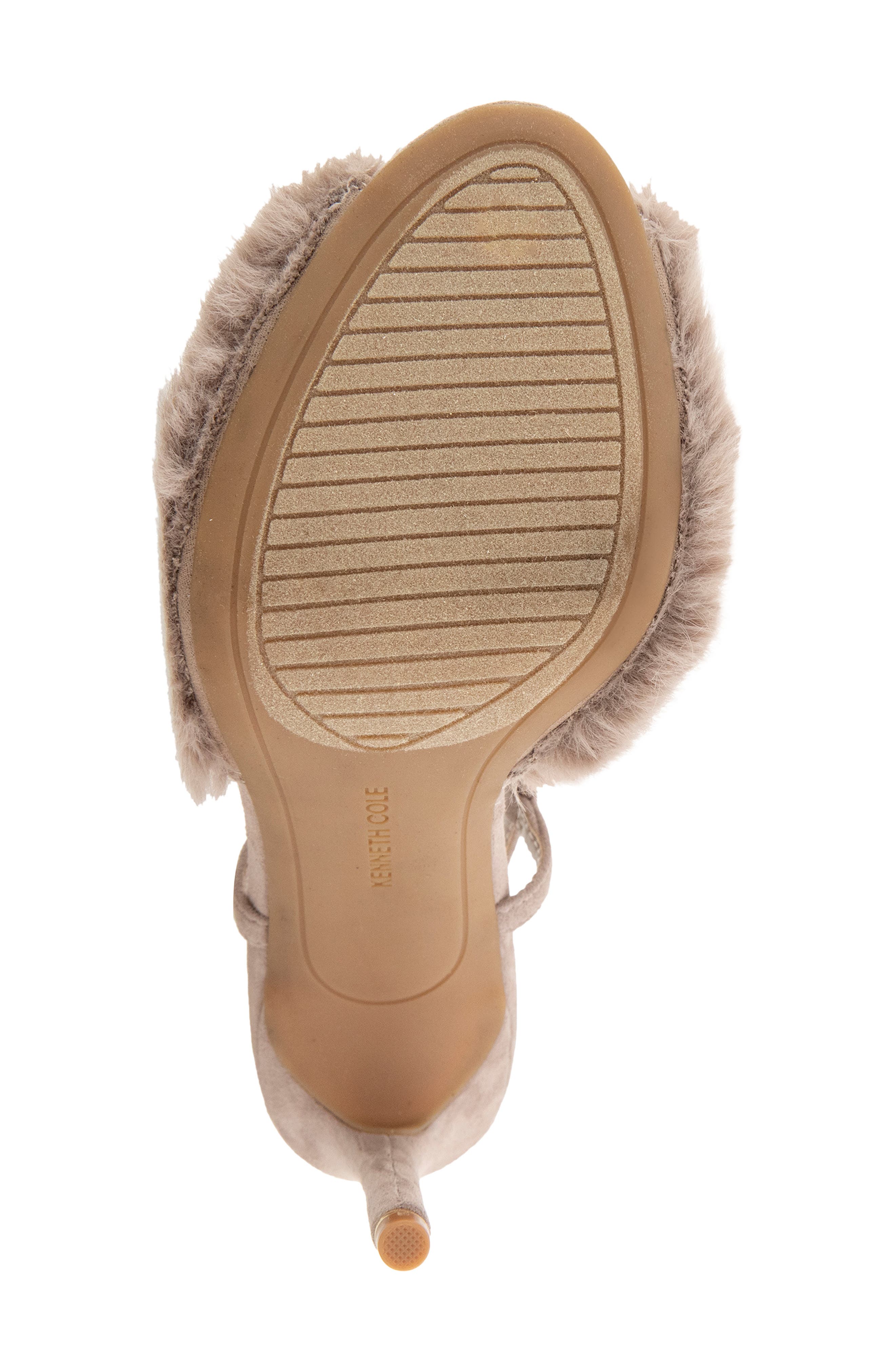 Londyn Faux Fur Slingback Sandal, Alternate, color, MOCHA TAUPE