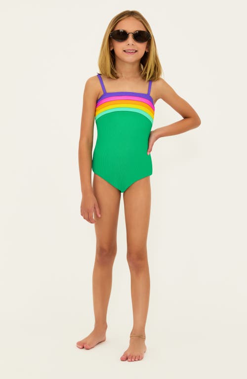 Beach Riot Little Jessa One-piece Swimsuit In Technicolor Colorblock