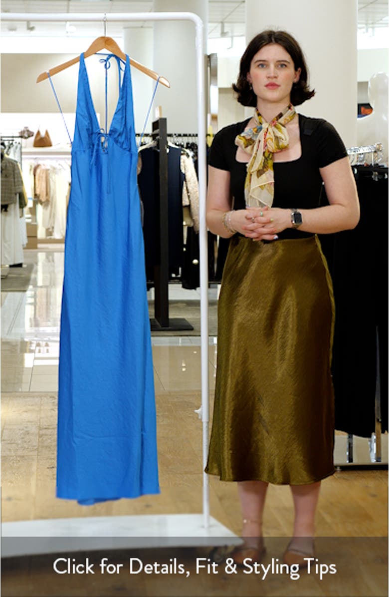 Otis Halter Satin Maxi Dress, sales video thumbnail