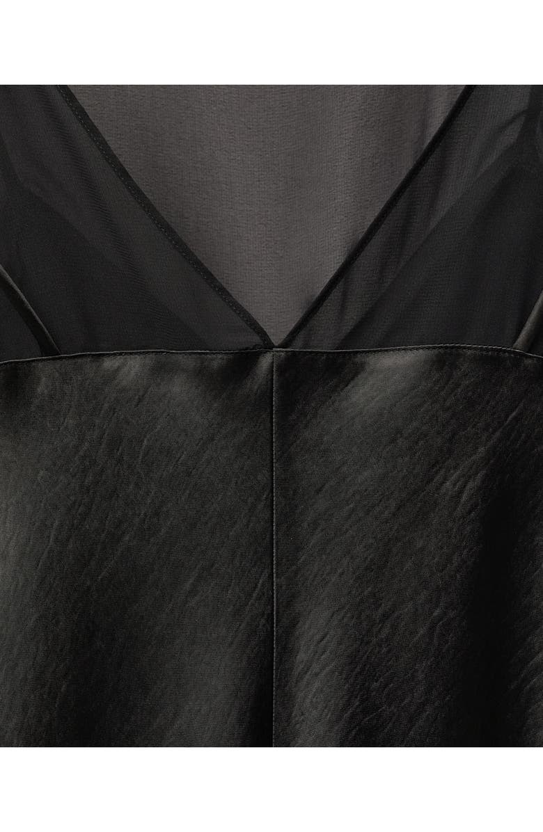 MANGO Contrasting Sleeveless Satin Maxi Dress, Alternate, color,