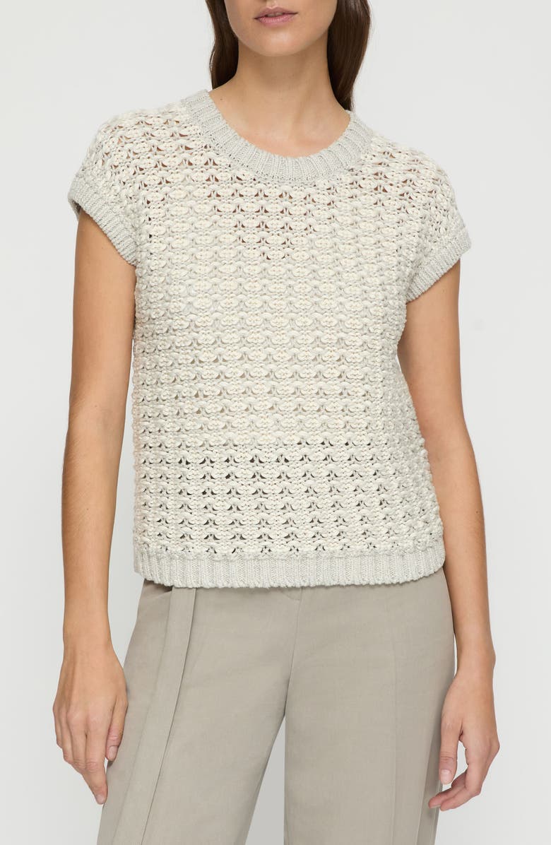 Lafayette 148 New York Open Stitch Cotton Sweater Vest, Main, color,