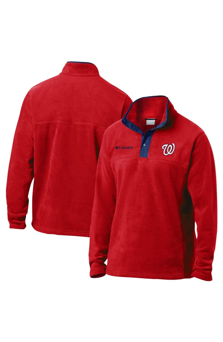 Columbia Men's Columbia Red Washington Nationals Steens Mountain Half-Snap Jacket, Alternate, color,