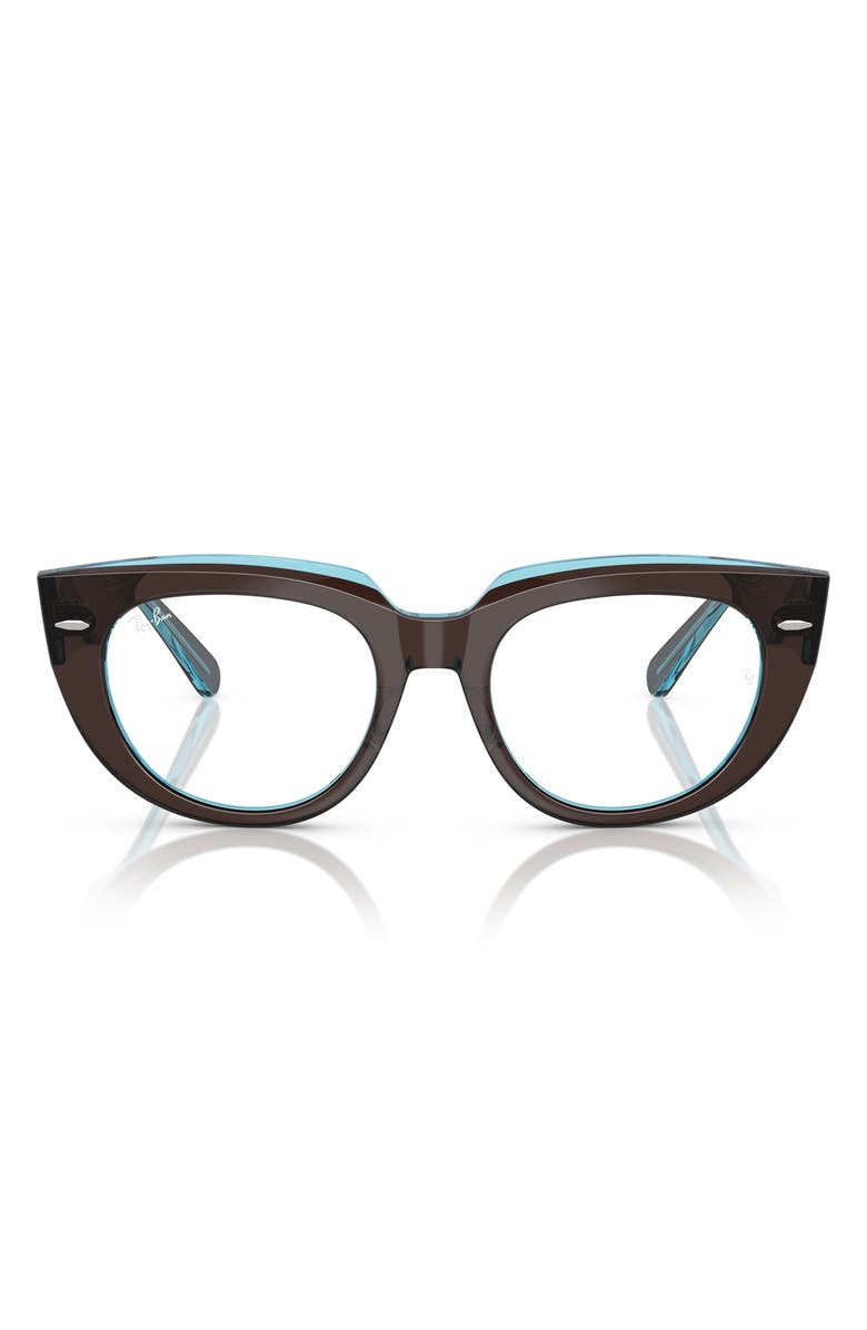 Ray-Ban 50mm Square Optical Glasses, Main, color, Transparent