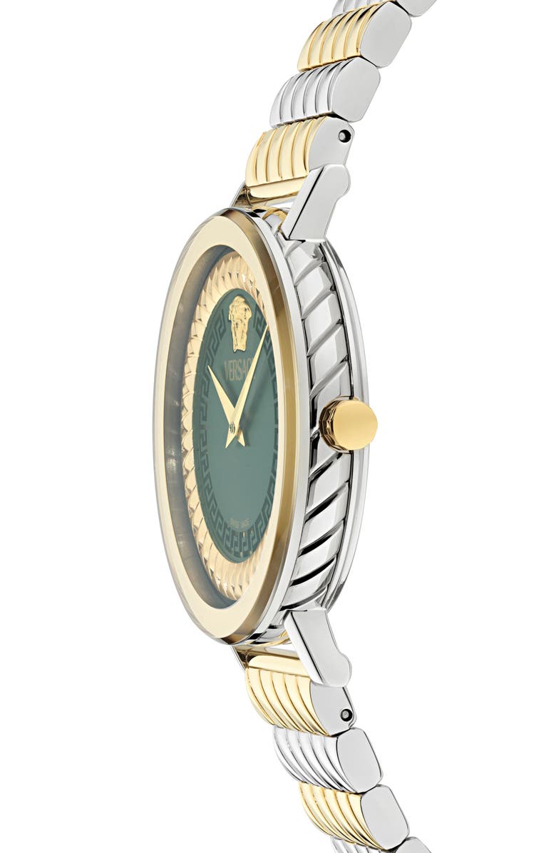 Versace Delphinus Bracelet Watch, 35mm, Alternate, color, Two Tone