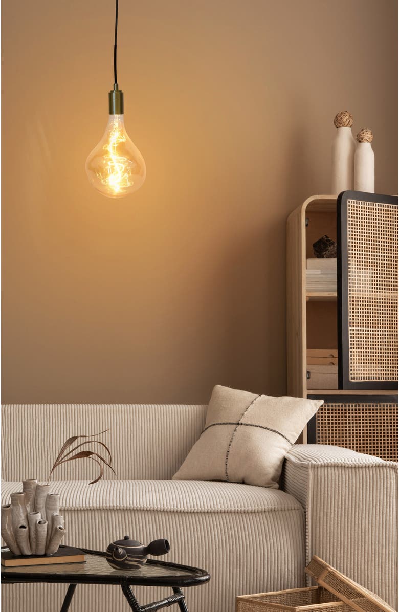 Brightech Scorpio 20 ft. Hanging Pendant Light with Vintage Amber Glass, Indoor Plug-In Cord Design, Alternate, color,