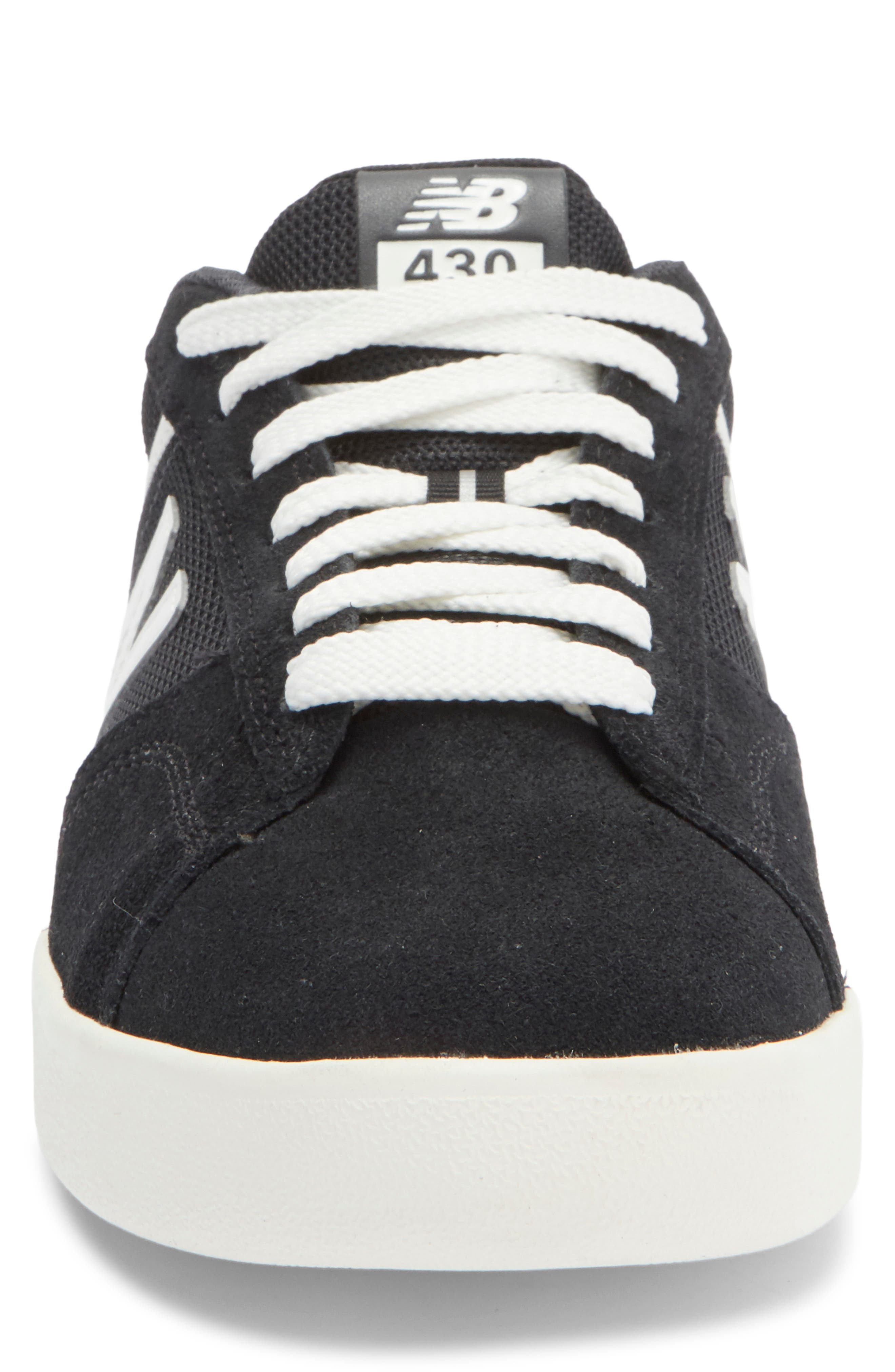 New Balance 430 Sneaker, Alternate, color, Black/ White