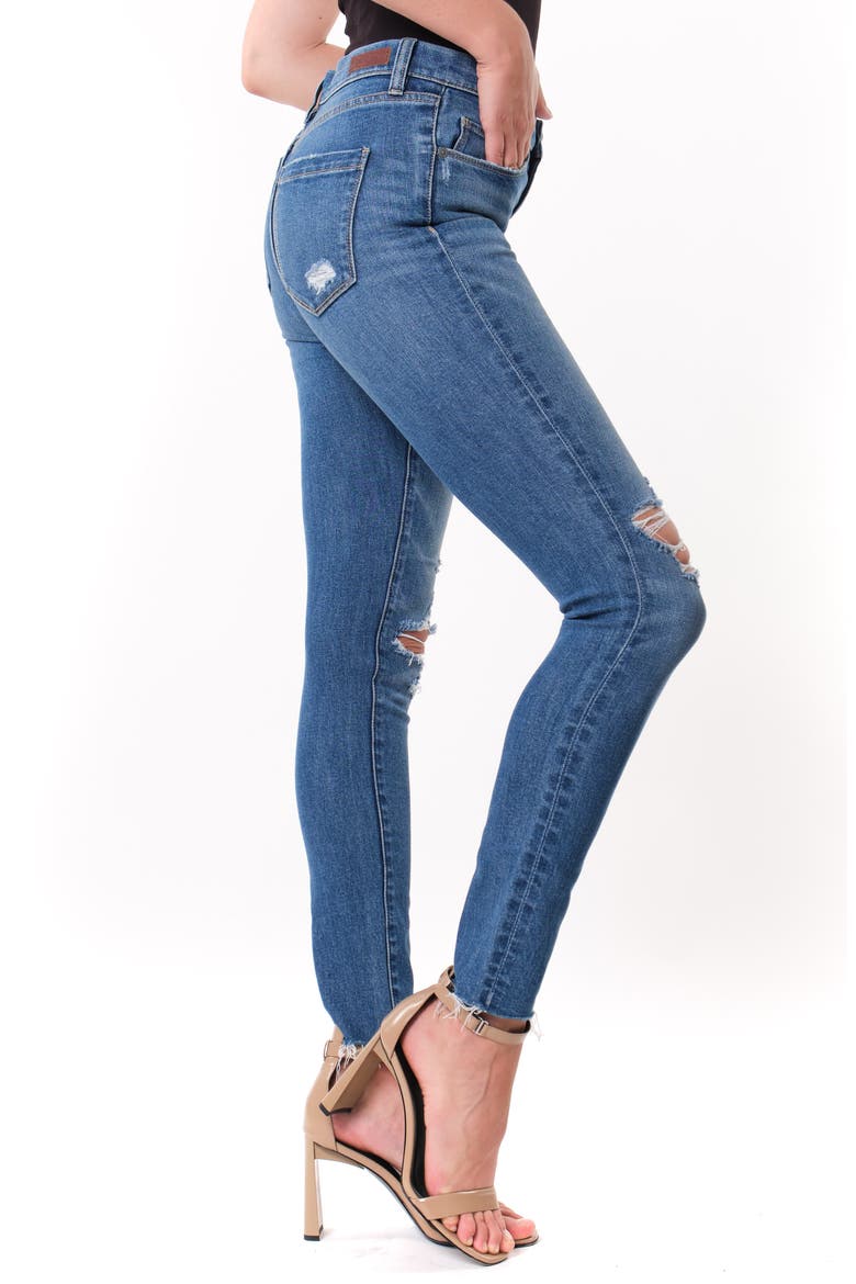 The Great Jones Ripped Ankle Skinny Jeans, Alternate, color, SANTA FE